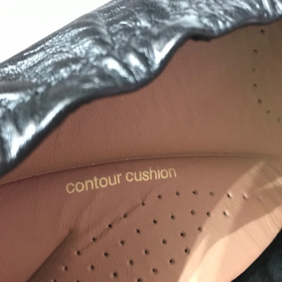 Clarks Leather Rena Jazz Flat Shoes Black Women's Size 8.5 W Contour Cushion - Picture 7 of 9